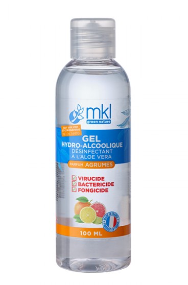 MKL Gel Hydro-Alcoolique Désinfectant à l'Aloe Vera Parfum Agrumes 100ml